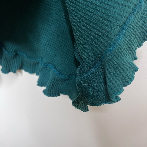 Vintage Victoria’s Secret Gold Label Mini Dress Green Thermal Lettuce Hem Small - Picture 6 of 7